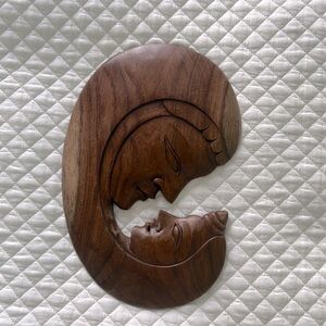 Handmade Wood Wall Decor “Mother and child”